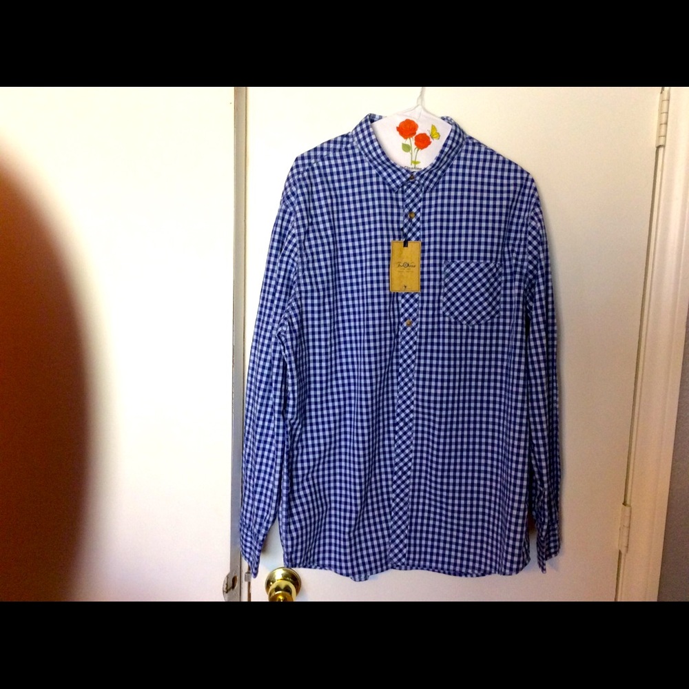 New-TreVero-Men’s Long Slv Checkered dress shirt